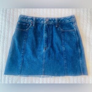 Abercrombie & Fitch Cut off Mini Denim Blue Jean Skirt Size: 29/8